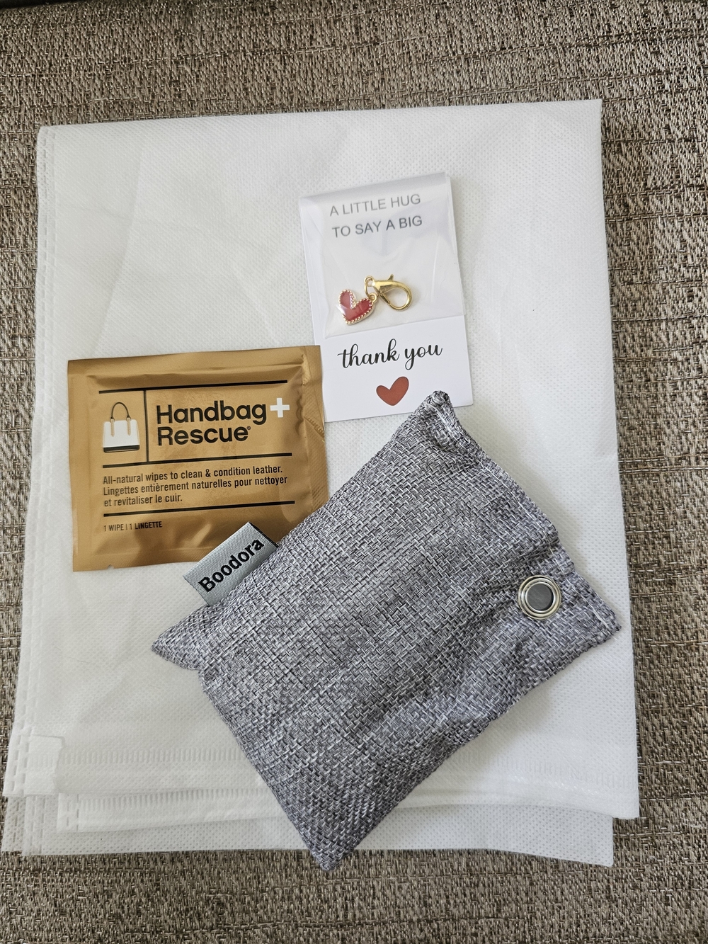 NWT Handbag Care Kit - Duster, Charcoal Pk, Handbag Rescue & Charm